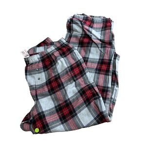 Pink Victoria's Secret Plaid Pajama Pants Red, Grey, & Black Pattern Size Medium